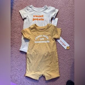 Cat & Jack Baby Bodysuit Set - Cream and Yellow